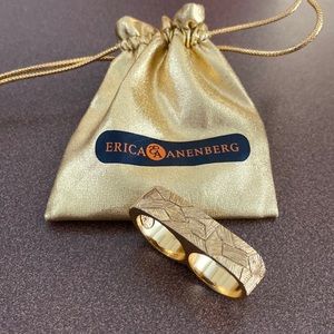 Erica Anenberg Brushed Gold Twosome Double Finger Ring